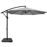 NNEDSZ 3M Umbrella with 50x50cm Base Outdoor Umbrellas Cantilever Sun Stand UV Garden Grey