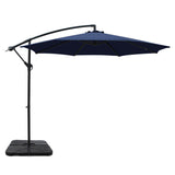 NNEDSZ 3M Umbrella with 50x50cm Base Outdoor Umbrellas Cantilever Sun Stand UV Garden Navy
