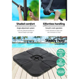 NNEDSZ 3M Umbrella with 50x50cm Base Outdoor Umbrellas Cantilever Sun Stand UV Garden Navy