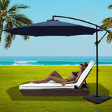 NNEDSZ 3M Umbrella with 50x50cm Base Outdoor Umbrellas Cantilever Sun Stand UV Garden Navy