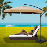 NNEDSZ 3M Umbrella with 50x50cm Base Outdoor Umbrellas Cantilever Patio Sun Beach UV Beige