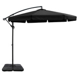 NNEDSZ 3M Umbrella with 50x50cm Base Outdoor Umbrellas Cantilever Patio Sun Beach UV Black