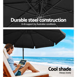 NNEDSZ 3M Umbrella with 50x50cm Base Outdoor Umbrellas Cantilever Patio Sun Beach UV Black