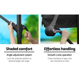 NNEDSZ 3M Umbrella with 50x50cm Base Outdoor Umbrellas Cantilever Patio Sun Beach UV Black