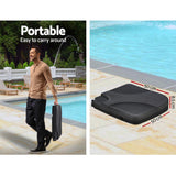 NNEDSZ 3M Umbrella with 50x50cm Base Outdoor Umbrellas Cantilever Patio Sun Beach UV Black