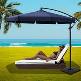 NNEDSZ 3M Umbrella with 50x50cm Base Outdoor Umbrellas Cantilever Patio Sun Beach UV Navy