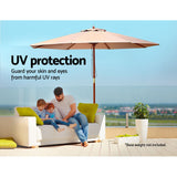 NNEDSZ 2.7M Outdoor Pole Umbrella Cantilever Stand Garden Umbrellas Patio Beige