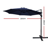 NNEDSZ 3M Roma Outdoor Furniture Garden Umbrella 360 Degree Navy