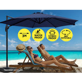 NNEDSZ 3M Roma Outdoor Furniture Garden Umbrella 360 Degree Navy