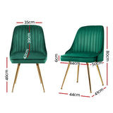 NNEDSZ Set of 2 Dining Chairs Retro Chair Cafe Kitchen Modern Metal Legs Velvet Green