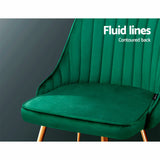 NNEDSZ Set of 2 Dining Chairs Retro Chair Cafe Kitchen Modern Metal Legs Velvet Green