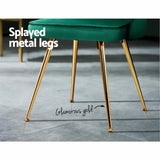 NNEDSZ Set of 2 Dining Chairs Retro Chair Cafe Kitchen Modern Metal Legs Velvet Green