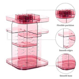 NNEDSZ 360 Rotating Large Capacity Makeup Organizer for Bedroom and Bathroom (Pink)