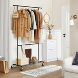 NNEDSZ Industrial Clothing Rack Wheels Double Rod