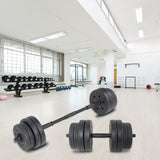 NNEDSZ 20kg Dumbbell Set Home Gym Fitness Exercise Weights Bar Plate