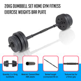 NNEDSZ 20kg Dumbbell Set Home Gym Fitness Exercise Weights Bar Plate