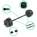 NNEDSZ 20kg Dumbbell Set Home Gym Fitness Exercise Weights Bar Plate