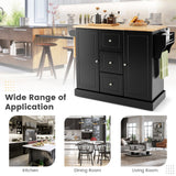 NNECW Large Mobile Kitchen Island Cart with 3 Drawers & 2 Enclosed Cabinets