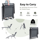 NNECW Outdoor Aluminum Chaise Lounge Chair with 8 Back and 2 Leg Adjustable Positions