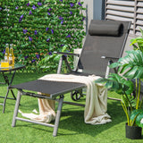 NNECW Outdoor Aluminum Chaise Lounge Chair with Wheels and Adjustable Backrest for Patio