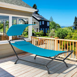 NNECW Patio Hanging Chaise Lounge Chair with Storage Bag-Navy