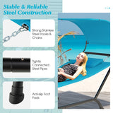 NNECW Patio Hanging Chaise Lounge Chair with Storage Bag-Navy