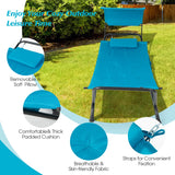 NNECW Patio Hanging Chaise Lounge Chair with Storage Bag-Navy
