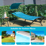 NNECW Patio Hanging Chaise Lounge Chair with Storage Bag-Navy