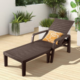 NNECW Chaise Lounge Chair with 4-Position Adjustable Backrest for Garden/Patio-Coffee