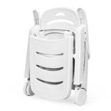 NNECW Adjustable Chaise Lounge Chair with Built-In Wheels for Patio White