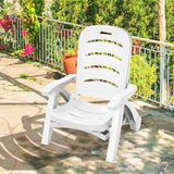 NNECW Adjustable Chaise Lounge Chair with Built-In Wheels for Patio White