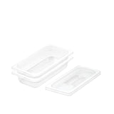 NNEAGS 65mm Clear Gastronorm GN Pan 1/3 Food Tray Storage Bundle of 2 with Lid