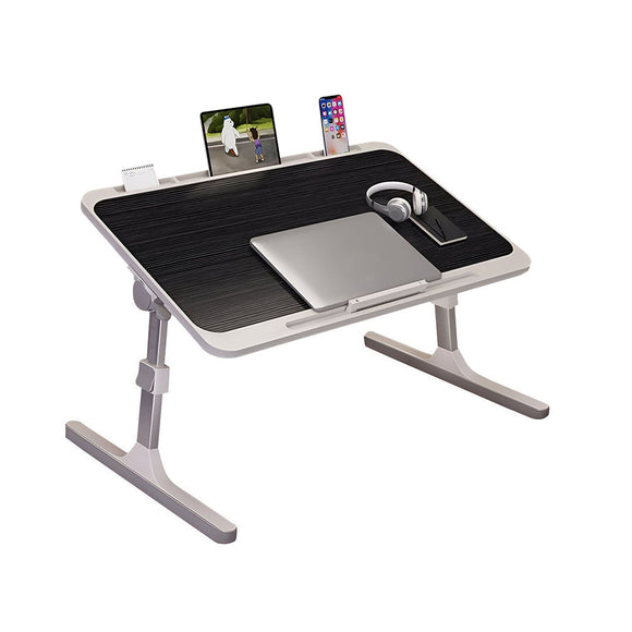 NNEAGS 70X45cm Black Small Laptop Bed Portable Foldable Study Table Adjustable