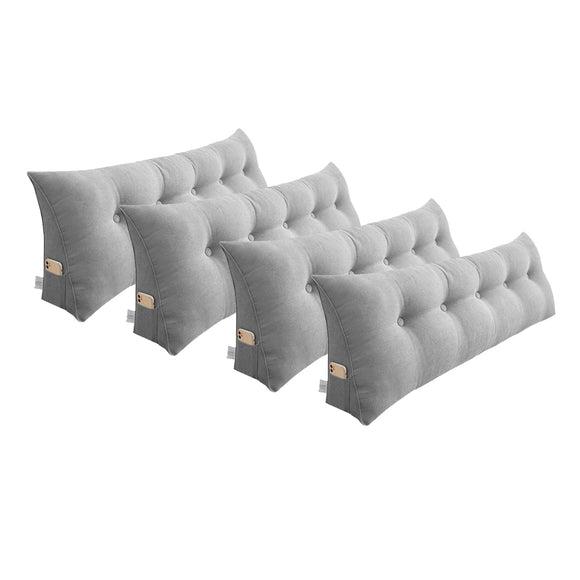 NNEAGS 4X 100cm Silver Triangular Wedge Bed Pillow Headboard Backrest Bedside Tatami Cushion Home Decor