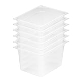 NNEAGS 200mm Clear Gastronorm GN Pan 1/2 Food Tray Storage Bundle of 6