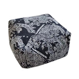 NNEAGS 55x30cm Black Squared Soft Pouffe Seat Cushion Elegant Home Accent D?cor Stylish Footstool