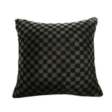NNEAGS 45cm Urban Light Luxury Pillow Dark Night Green Checkered Square Throw Pillow