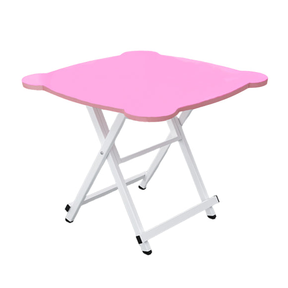 NNEAGS Pink Minimalist Cat Ear Folding Table Indoor Outdoor Portable Stall Desk Home Decor