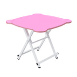NNEAGS Pink Minimalist Cat Ear Folding Table Indoor Outdoor Portable Stall Desk Home Decor