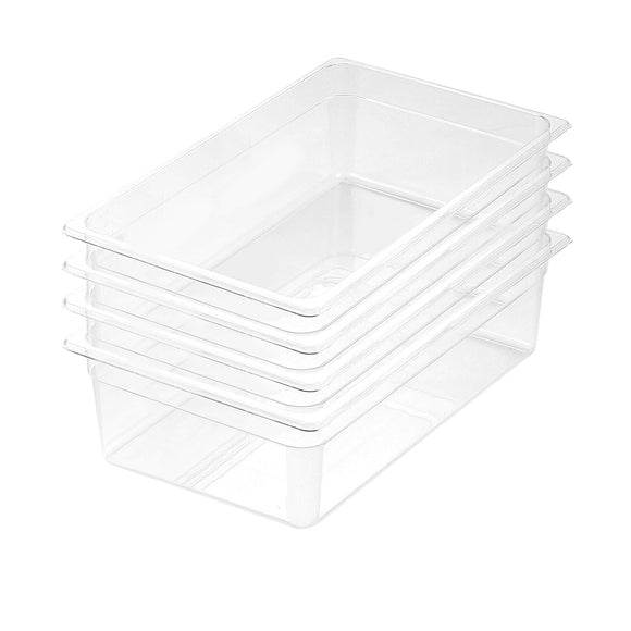 NNEAGS 150mm Clear Gastronorm GN Pan 1/1 Food Tray Storage Bundle of 4