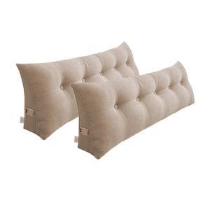 NNEAGS 2X 180cm Beige Triangular Wedge Bed Pillow Headboard Backrest Bedside Tatami Cushion Home Decor