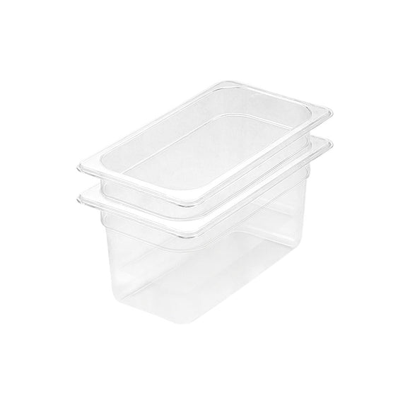 NNEAGS 150mm Clear Gastronorm GN Pan 1/3 Food Tray Storage Bundle of 2