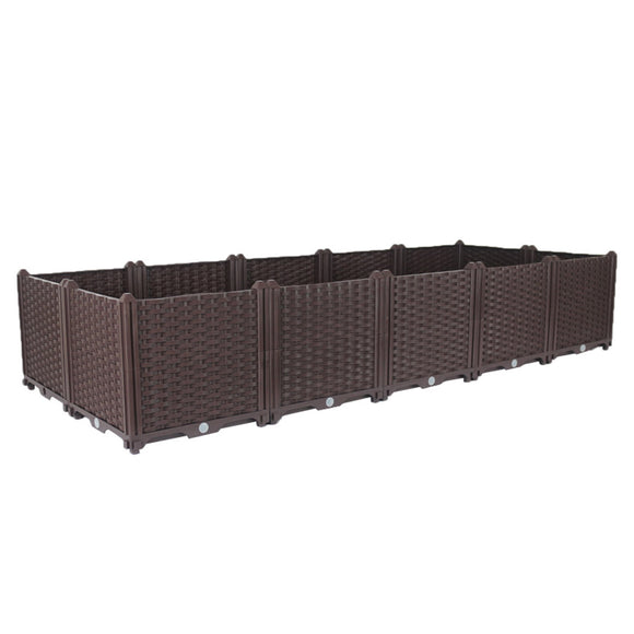 NNEAGS 200cm Raised Planter Box Vegetable Herb Flower Outdoor Plastic Plants Garden Bed Deepen
