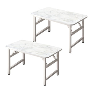 NNEAGS 2X 120x60x75cm White Foldable Computer Study Table Easy Assembly Desk No Chair