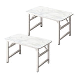 NNEAGS 2X 120x60x75cm White Foldable Computer Study Table Easy Assembly Desk No Chair