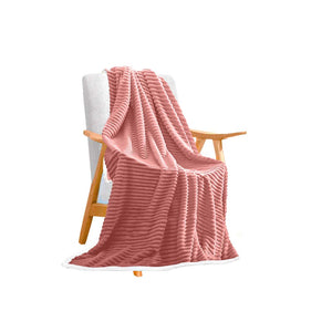 NNEAGS Throw Blanket Warm Cozy Double Sided Thick Flannel Coverlet Fleece Bed Sofa Comforter Pink