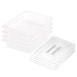 NNEAGS 65mm Clear Gastronorm GN Pan 1/2 Food Tray Storage Bundle of 4 with Lid