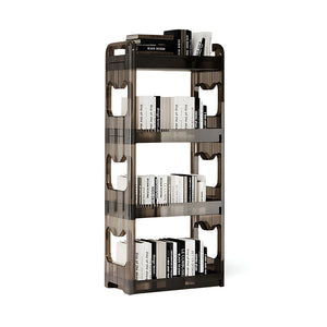 NNEAGS 38x24cm Black 3 Tier Bookshelf & Cosmetic Storage Organizer Trolley Rack