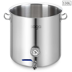 NNEAGS Stainless Steel 130L No Lid Brewery Pot With Beer Valve 55*55cm