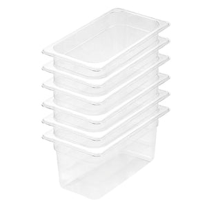NNEAGS 150mm Clear Gastronorm GN Pan 1/3 Food Tray Storage Bundle of 6